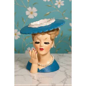 1956 NAPCO Lady Head Vase 1956 Aqua,C3343C, Lucille Ball?